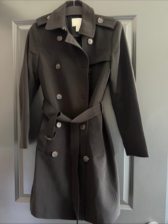 H&M Jackets & Blazers - NWOT H&M Black Double-Breasted Trench Coat with Belt